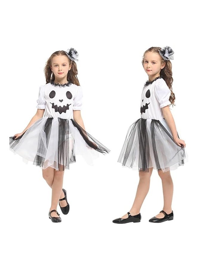 JCB CHIC Children's White Ghost Jumpsuit ,Halloween Cosplay Costume,Ghostly Toddler Dress Costume for Halloween Birthday and Party(L) - Image 1