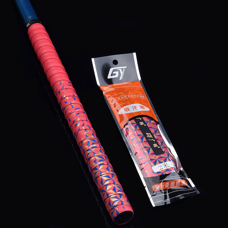 Generic Guangyu 2 m Lined Gradient Handlebar with Non-slip Hand Glue Sweat Absorbent Belt Printed Elastic Sweat Absorbent Belt Fishing Rod Wrapping Handlebar [GY-620 Gradient] Red