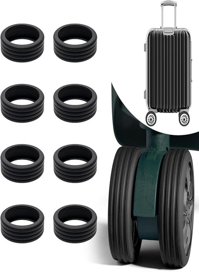 YEPZY ENTERPRISE YEPZY Travel Luggage Wheel Protection Covers,Trolley Wheel Cover Silicone Shock Absorption Wheel Cover for Trolley Bag Suitcase Wheel Cover Silicone for Most Spinner Wheel Bag/Chair (Black, 8) - Image 1