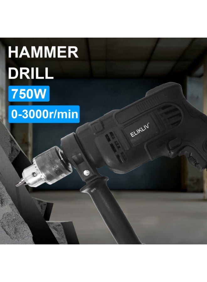ELIKLIV Household Electric Drill, 220V Impact Drill, Multifunctional Power Tool, Electric Hand Drill for Small Electric Hammer - Image 3