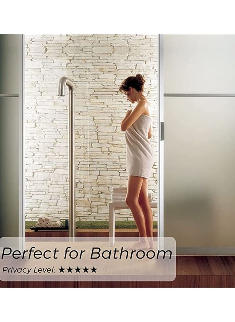 KASTWAVE Privacy Frosted Glass Window Film, Non-Adhesive Anti-UV Static Sticker For Home Shower Bathroom Bedroom Office Front Door 11.8 x 78.7 inches  - Image 3