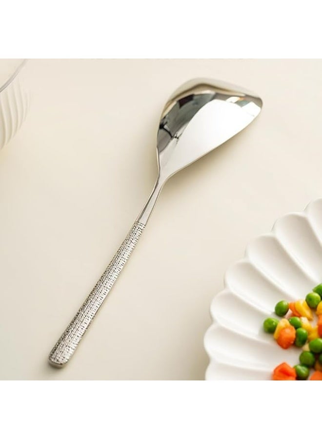 2 Elegant Serving Spoons, Made of SUS 304 Stainless Steel, Scoop-Shaped Spoons, Serving Rice Spoons, Dishwasher Safe - Image 4