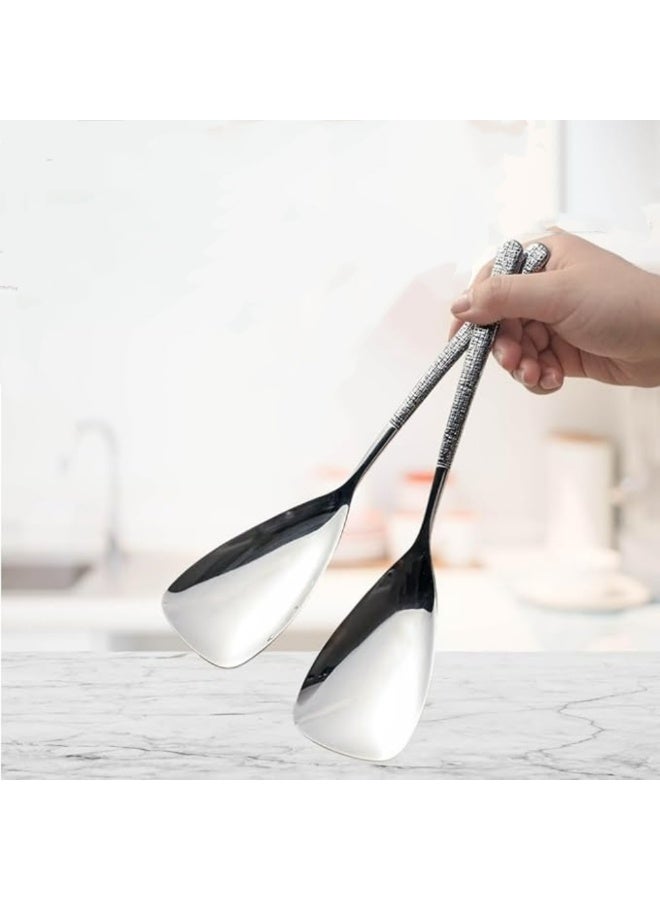 2 Elegant Serving Spoons, Made of SUS 304 Stainless Steel, Scoop-Shaped Spoons, Serving Rice Spoons, Dishwasher Safe - Image 5