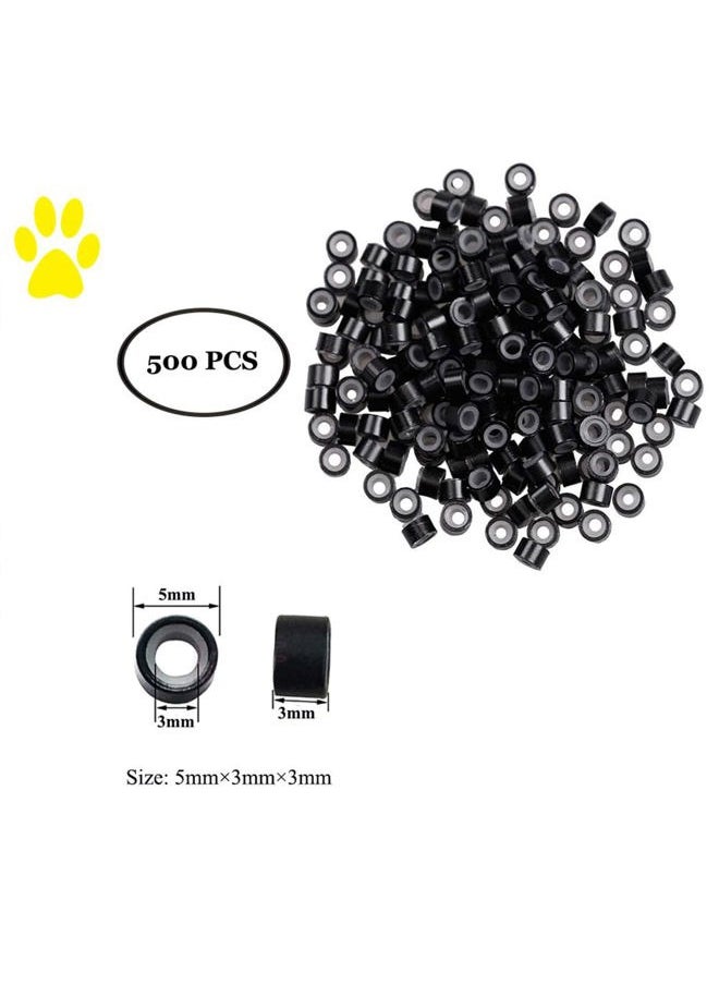 Orgrimmar Hair Extension Remove Pliers Pulling Hook 500 PCS Micro Silicone Rings Bead Device Tool Kits for Professional Hair Styling Tools Accessory (Black)  - Image 3