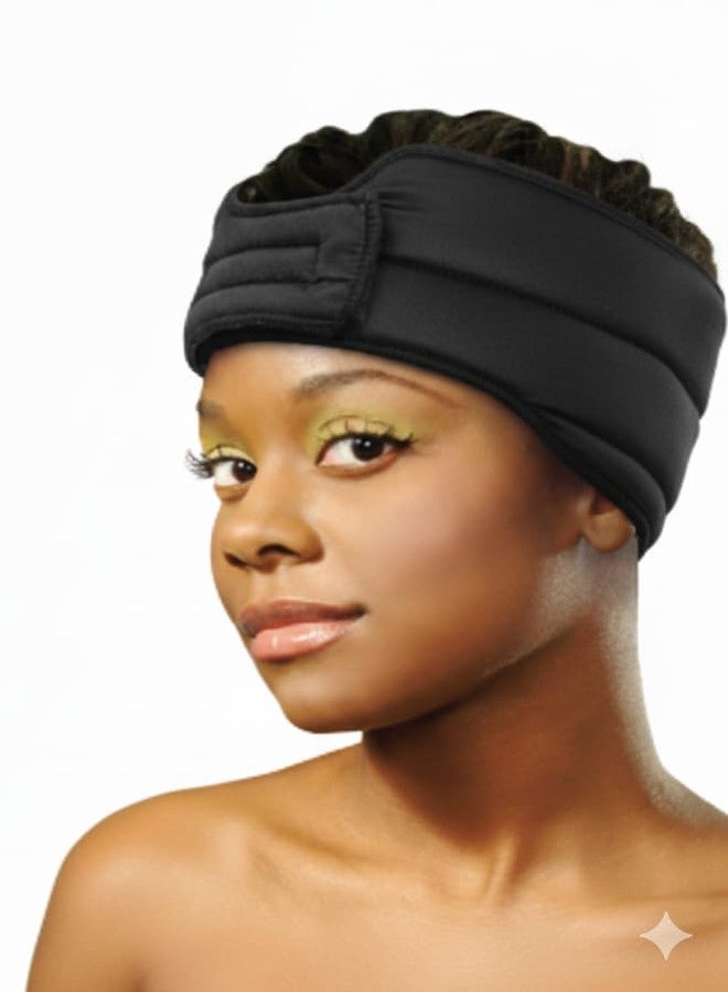 DONNA Save Hair Style Satin Wrap – Smooth Satin Head Wrap with Secure Fit – Breathable & Stretchable Fabric, Black – One Size Fits Most