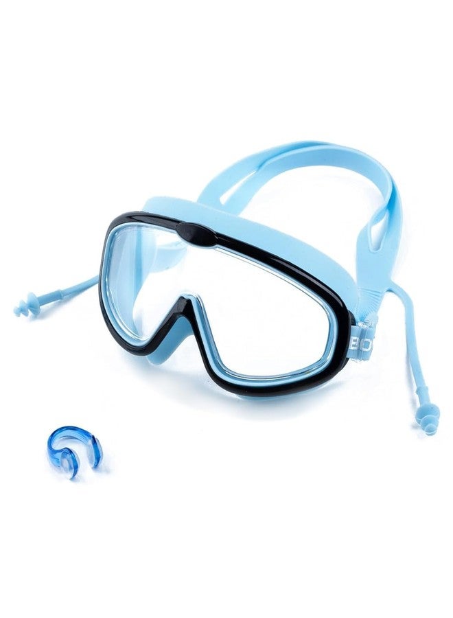 IQS ENTERPRISE Swimming Goggles for Kids with Ear Plugs | Big Frame Leakproof Professional Swim Goggles with Anti Fog and UV Protection for Boys Girls for Age 2-16 | Antifog Goggles for Swimming for summer - Image 1