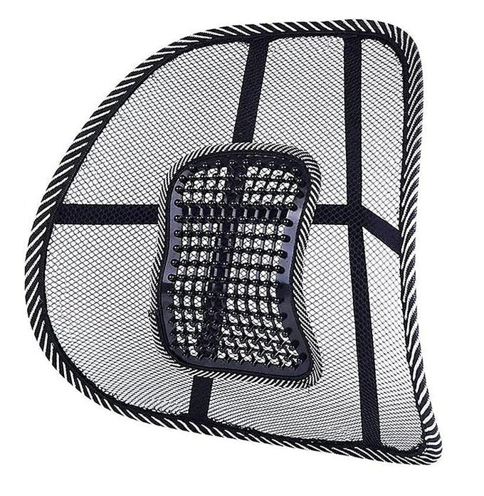 MESH VENTILATION BACK REST WITH LUMBAR SUPPORT MESH CUSHION PAD UNIVERSAL BACK LUMBAR SUPPORT CHAIRS FOR OFFICE CHAIR HOME CAR SEAT TO RELIEVE PAIN UNIVERSAL SIZE NYLON