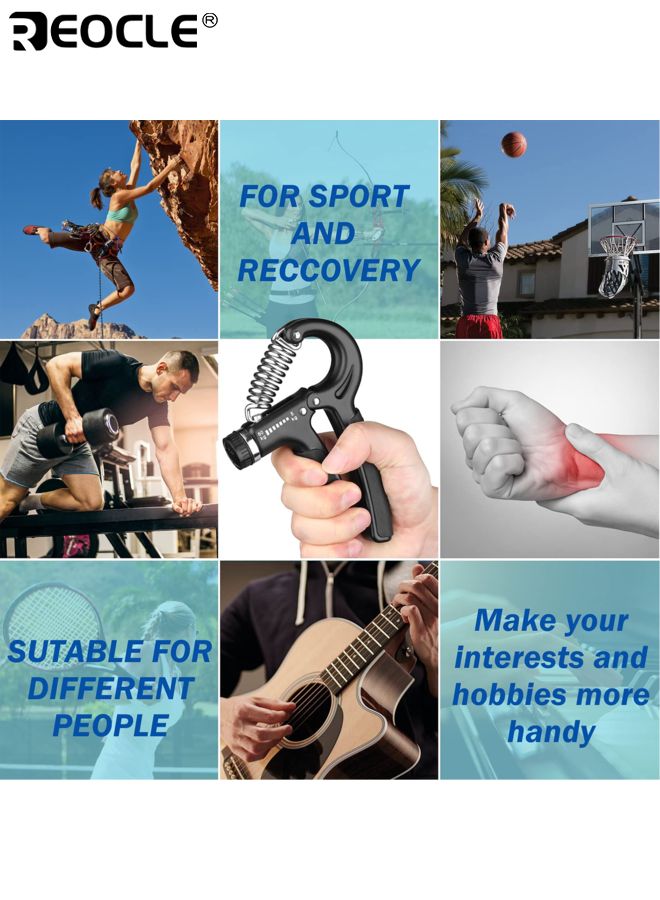 REOCLE Hand Grip Strengthener Adjustable 5-60KG Resistance Heavy-Duty Spring Finger Stretcher Ergonomic Design Training Equipment ldeal for Muscle Building and Recovery - Image 5