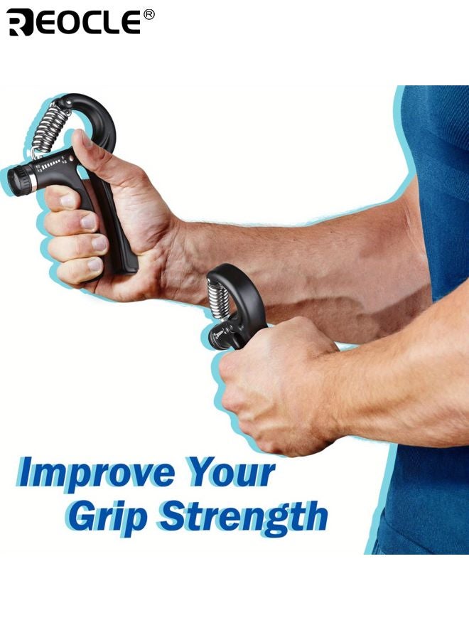 REOCLE Hand Grip Strengthener Adjustable 5-60KG Resistance Heavy-Duty Spring Finger Stretcher Ergonomic Design Training Equipment ldeal for Muscle Building and Recovery - Image 2