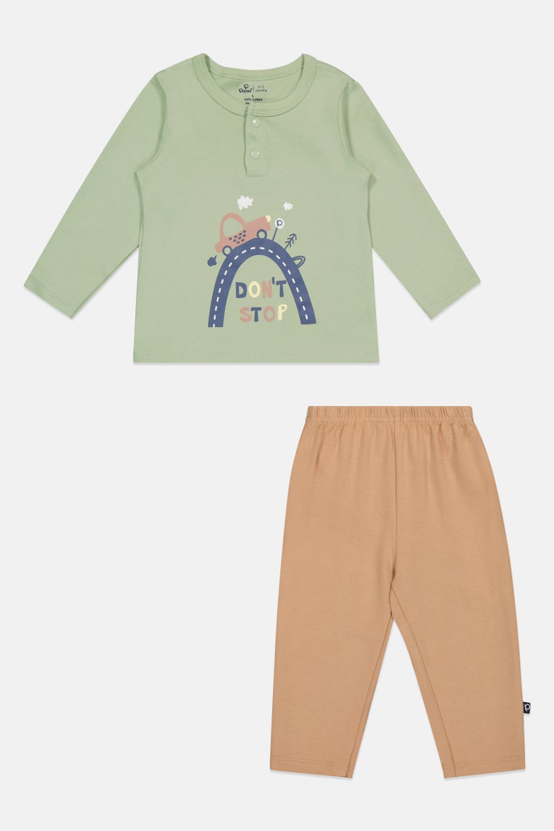 POPEES Toddlers Girl 2 Pcs Graphic Print Top And Pants Set, Multicolor - Image 2