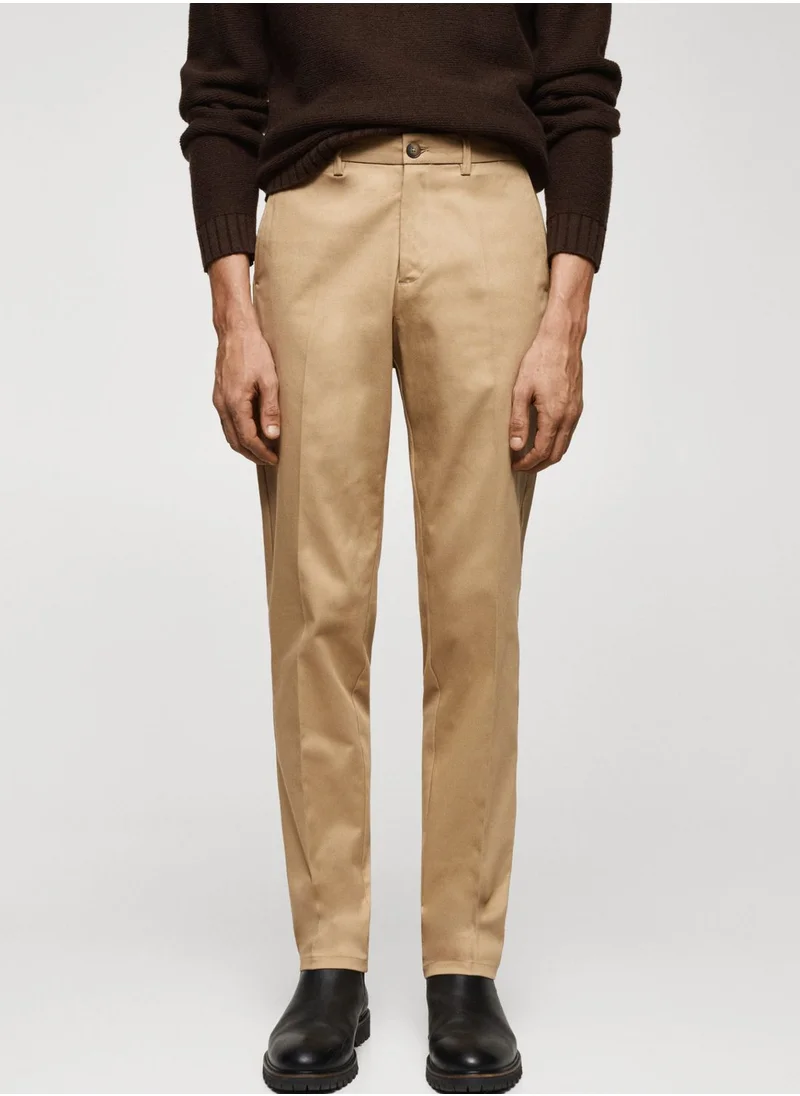 مانجو مان Slim Fit Pleated Trousers