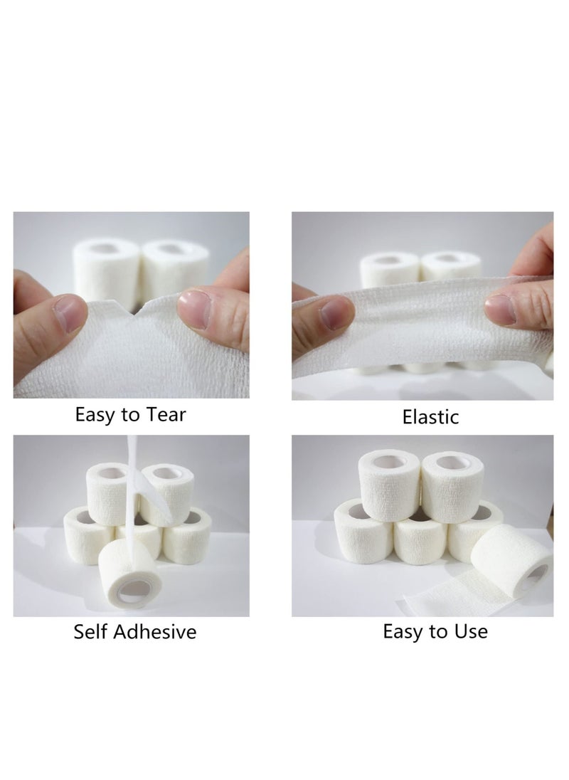 Sweet seven 12 Rolls White Self Adherent Bandage Wrap - 2" x 5 Yards - Breathable & Elastic - Ideal for Sports, Wrist, Ankle, Tattoos - Vet Tape - Adhesive Bandage for Long-lasting Support  - Image 5