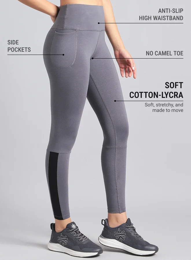 Cult  Women Grey Step Up Cotton Leggings for Women | Best Price UAE