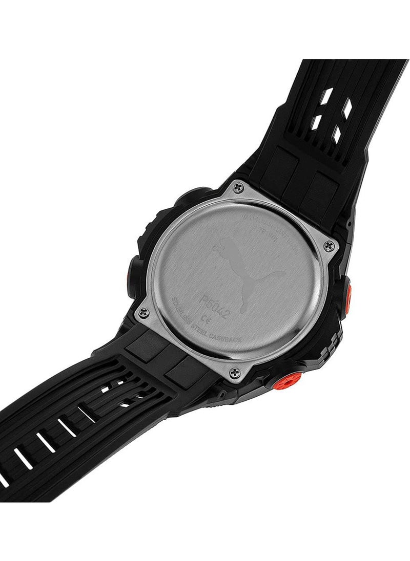 PUMA - PUMA Men's Digital Watch With Red Silicone Strap 5 ATM-P5042 - Image 1