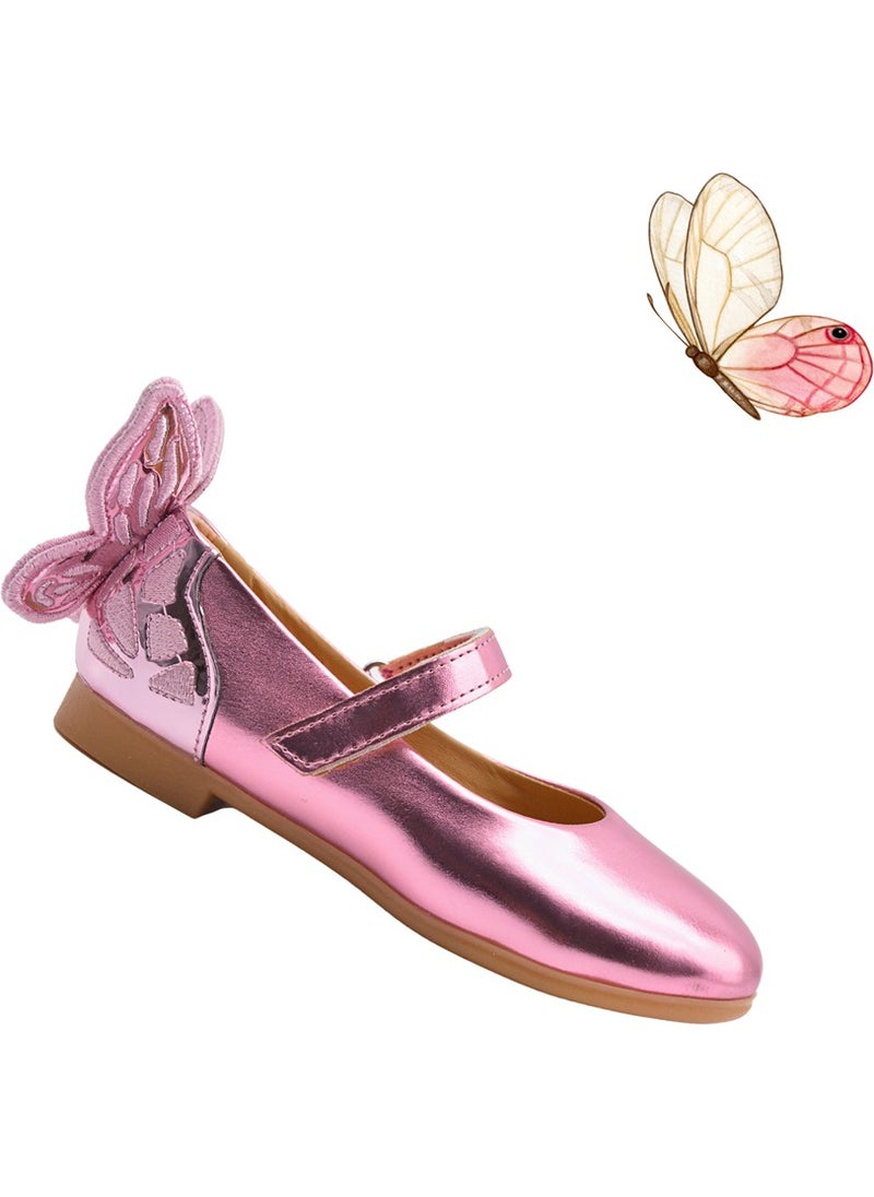 Kids A More Mariposa Butterfly Figure Detailed Girls Ballerina Shoes Pink10  - Image 1
