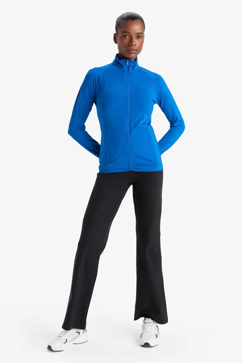 ديفاكتو DeFactoFit Fitted Stand Collar Sports Zip-Up Sweatshirt