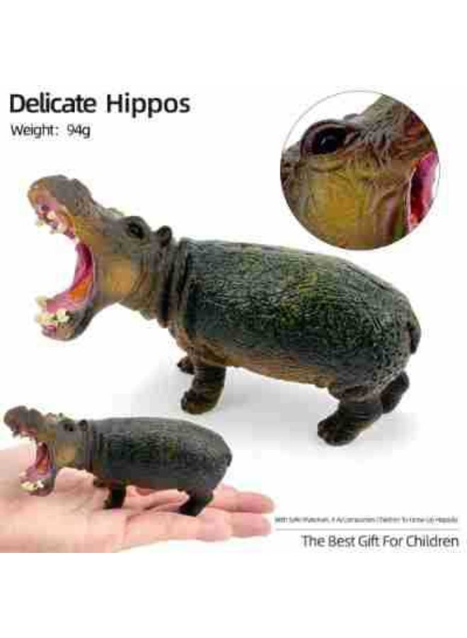 NIBEMINENT Children's Educational Realistic Hippo Model - Wild Animal Decorative Figurine