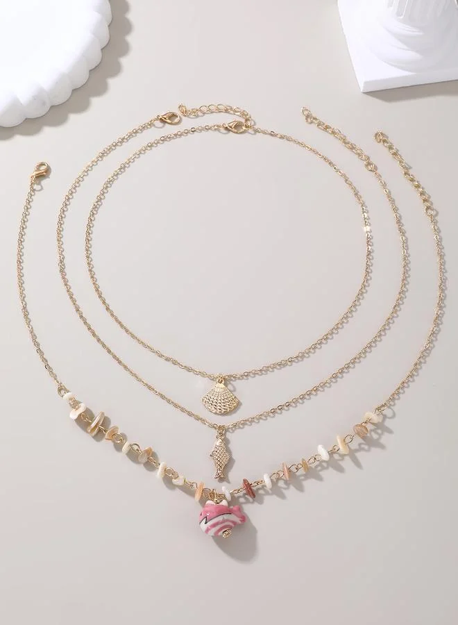 تايك تو Set Of 3 - Shell Pendant Necklace