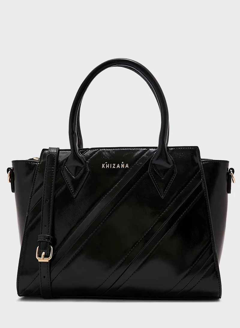 Khizana Tonal Line Detail Tote Bag