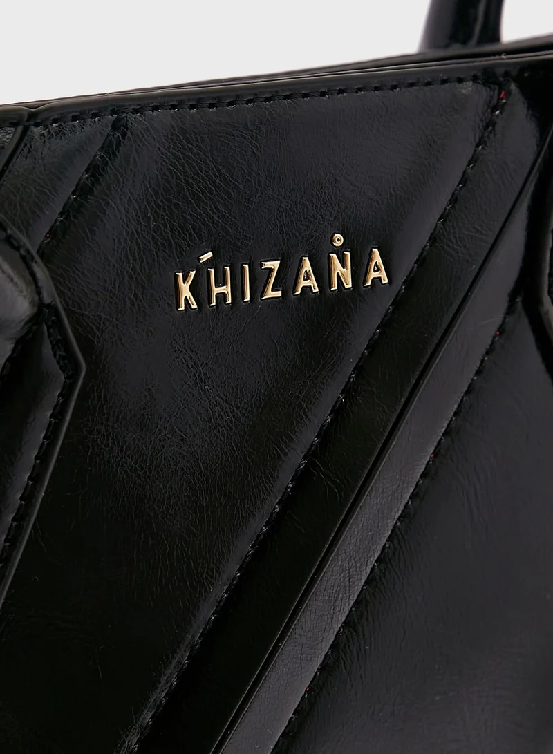 Khizana Tonal Line Detail Tote Bag
