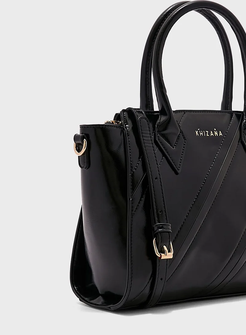 Khizana Tonal Line Detail Tote Bag