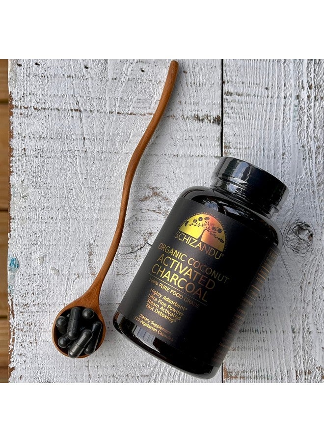 Activated Coconut Charcoal Capsules 100% Pure Detox Non Gmo ; 210 Pills ; Use For Detoxification Teeth Whitening Digestive Health Prevention