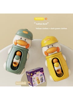 Generic Little Yellow Duck Elephant Playing Water Baby Bath Soothing Children's Water Game Spinner With Suction Cup Small Water Truck Toy-Color:Wheel Duck [two Packs] Yellow + Green  - Image 1