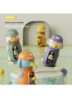 Generic Little Yellow Duck Elephant Playing Water Baby Bath Soothing Children's Water Game Spinner With Suction Cup Small Water Truck Toy-Color:Wheel Duck [two Packs] Yellow + Green  - Image 2