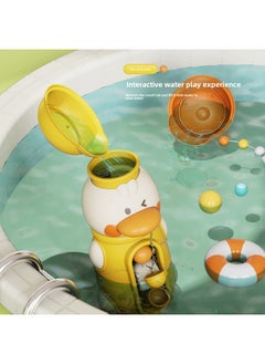 Generic Little Yellow Duck Elephant Playing Water Baby Bath Soothing Children's Water Game Spinner With Suction Cup Small Water Truck Toy-Color:Wheel Duck [two Packs] Yellow + Green  - Image 4