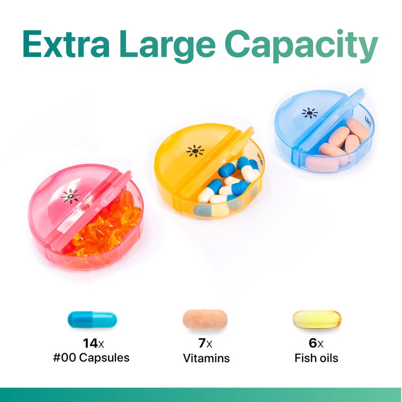 Sukuos Large Weekly Pill Organizer 2 Times a Day, Daily Pill Box 7 Day Easy to Open with Double Protection, AM PM Pill Case for Medicine/Vitamin/Fish Oil/Supplements (Clear) - Image 3