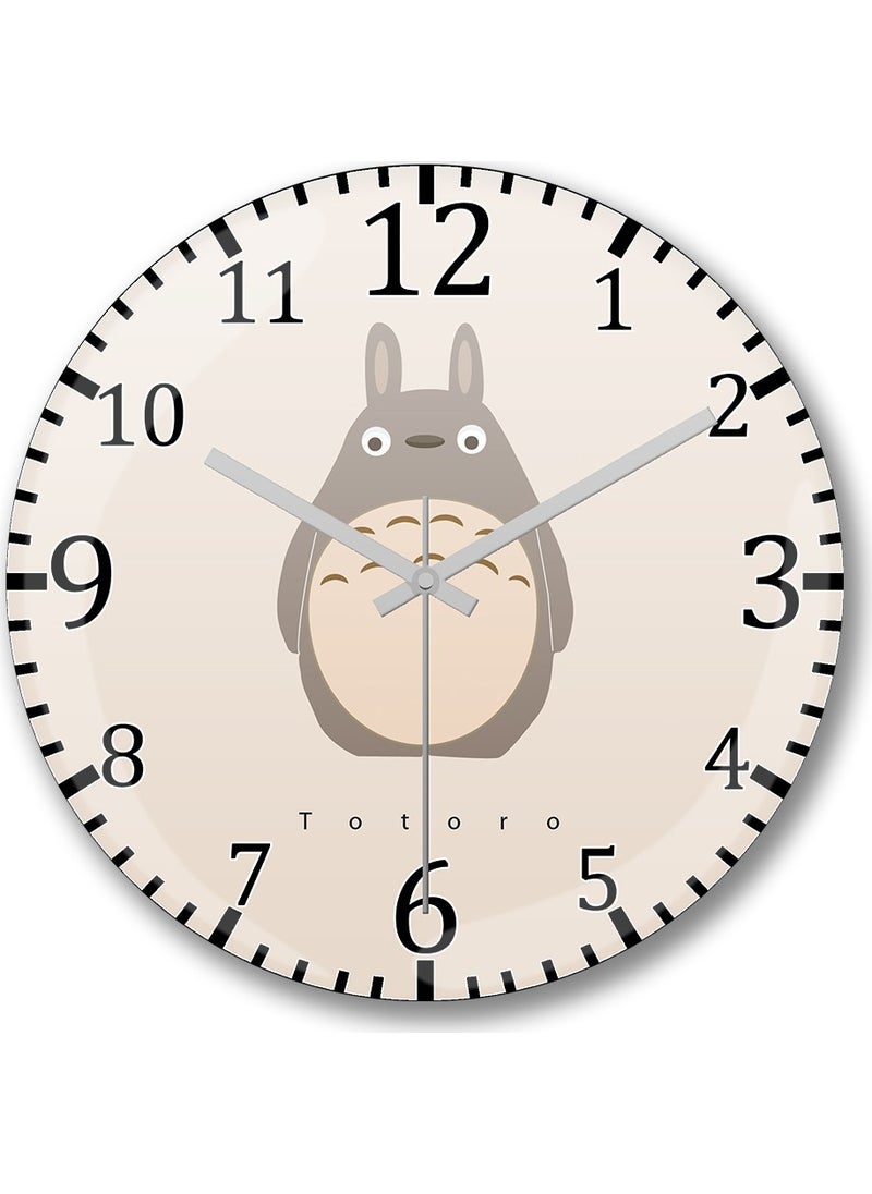Baskı Dükkanı Print Shop Totoro Wall Clock Curved Real Glass  - Image 1
