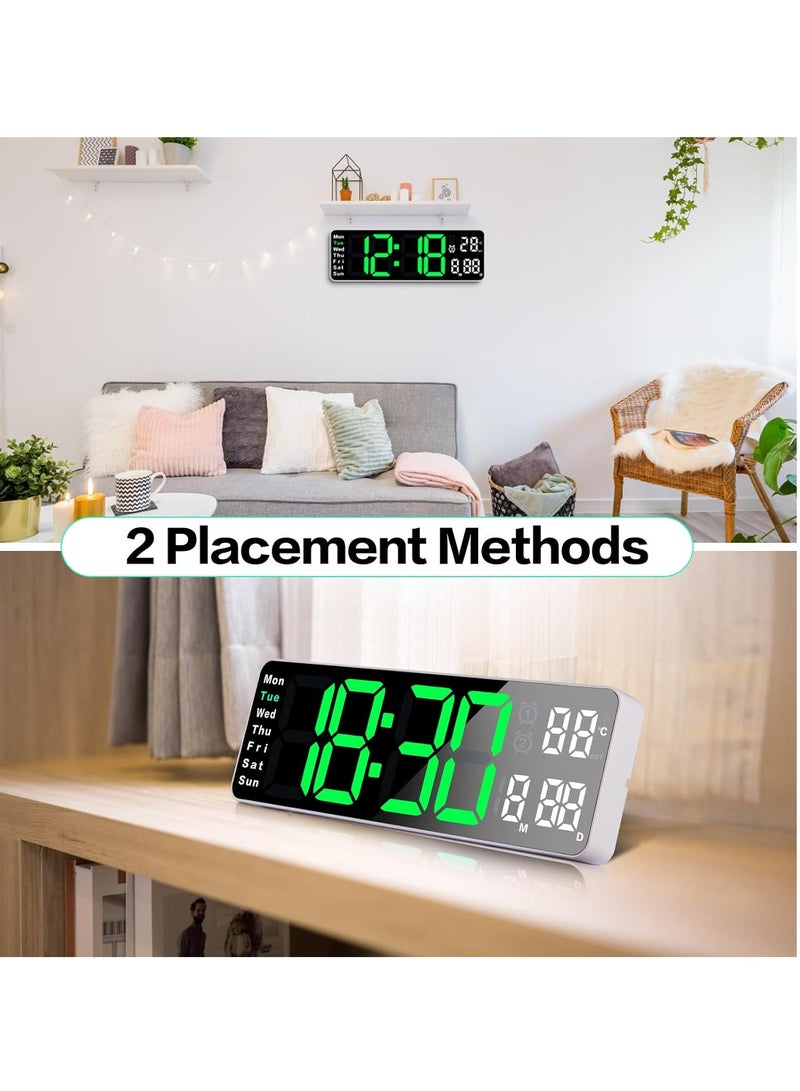 RATSAW 13 Inch LED Display Digital Wall Clocks with Day and Date Modern Wall Clocks for Living Room Silent Wall Clocks for Bedrooms with Remote Control - Image 5