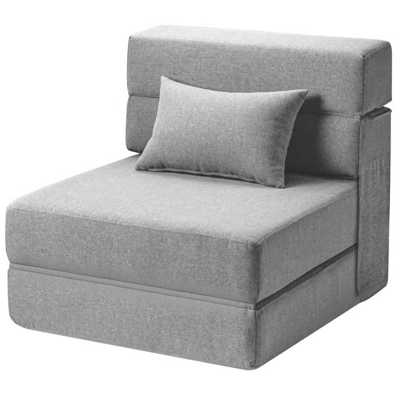 SUYOLS Folding Sofa Bed with Pillow Convertible Chair Floor Couch Sleeping Mattress Foldable Memory Foam Sleeper for Living RoomDormGuest RoomHome OfficeApartmentLoft Single26 Light Gray
