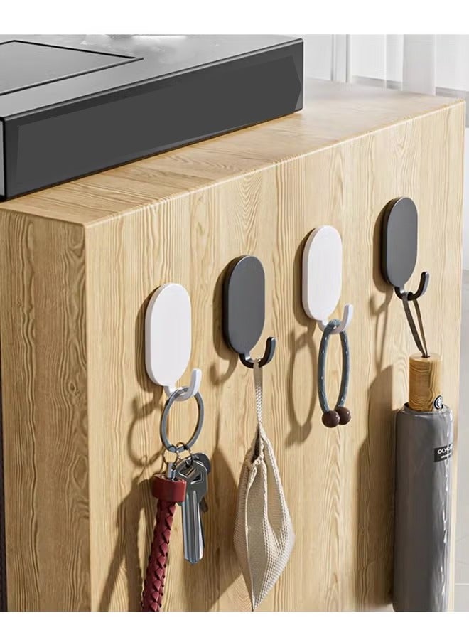 Towel Hook Set- Self Adhesive Hooks Bathroom & Kitchen Stainless Steel 4-Packs (Silver) - Image 2