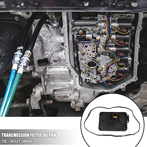 X AUTOHAUX 46321-3B600 463213B600 Car Transmission Filter Oil Pan Gasket Set for Hyundai Accent 2012-2017 for Hyundai Elantra 2011-2016 Plastic Black - Image 2