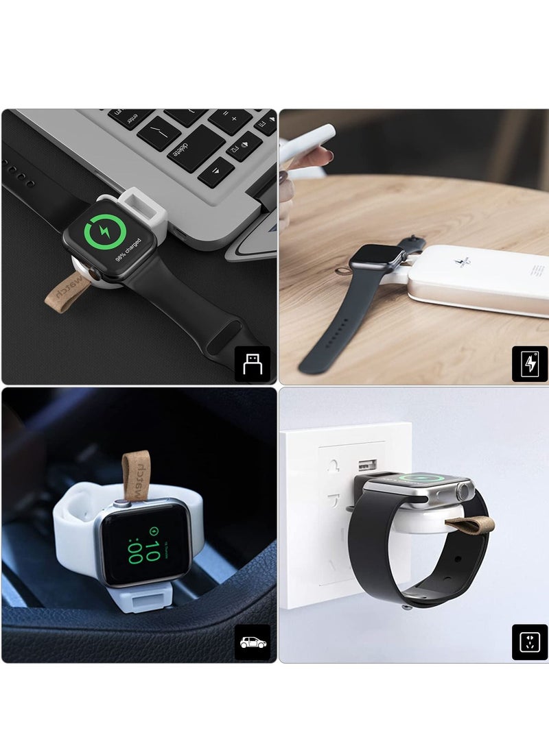 KASTWAVE for Apple Watch Portable USB Wireless Charger Magnetic Fast Charging Travel Charger for Apple Watch Series 7/6/5/4/3/2/1/Se (1 Piece, White)  - Image 5
