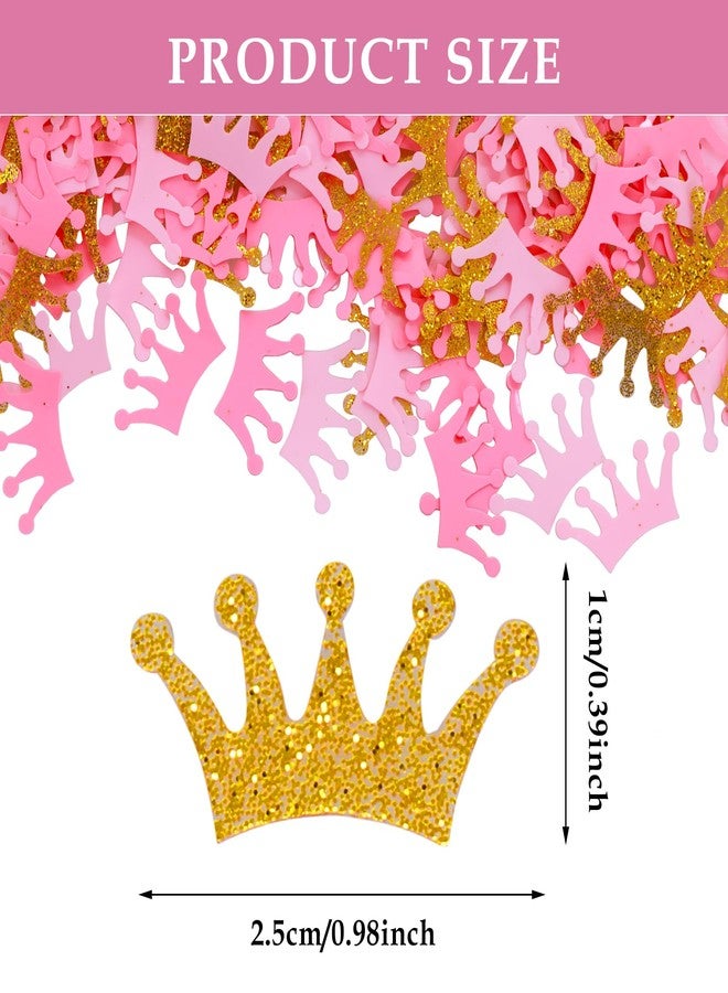 Larrel 300 PCS Crown Confetti, Glitter Crown Decor Table Confetti Princess Party Centerpieces for Birthday Party Table Baby Shower Decorations (Gold,Light Pink, Pink) - Image 2