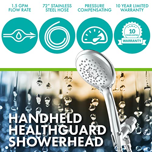 Niagara Conservation Water-Efficient 1.5 GPM HealthGuard 5-Spray with Removable Face Plate Handshower in Chrome, N9415CH-HH - Image 2