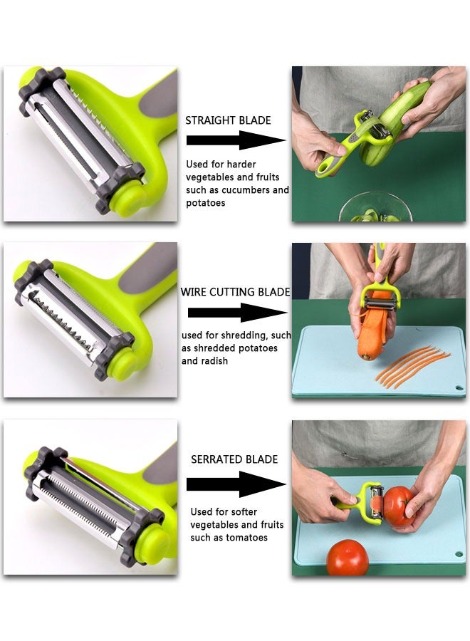 HAWAWA 3pcs Vegetable Peelers for Kitchen, 3 in 1 Potato Peelers Stainless Steel Professional Peeler for Potato, Apples, Carrots, Cucumber and Various Vegetables and Fruits - Image 3