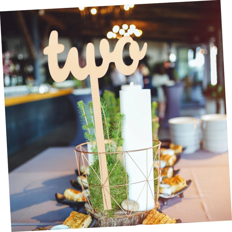 Gold Wooden Table Numbers On Sticks 12Pcs Wedding Seating Assignments Place Cards - Image 5