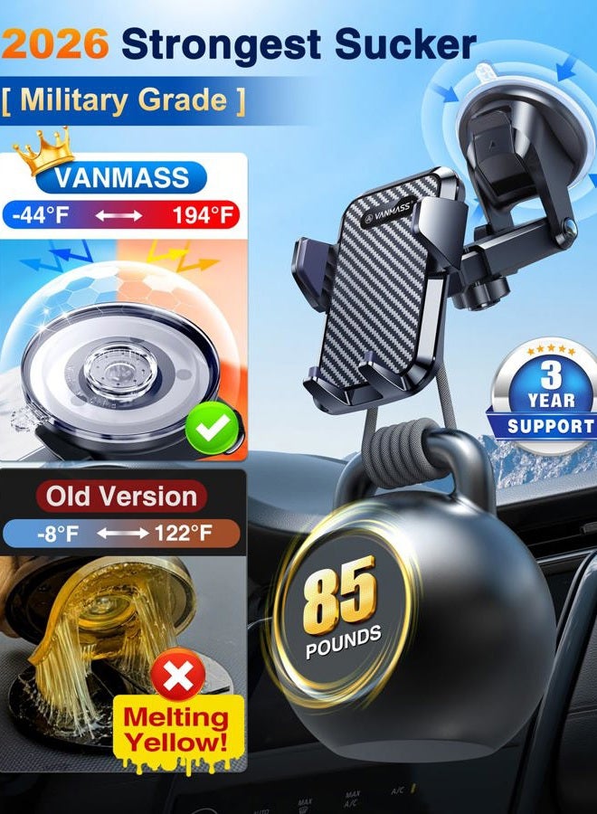 VANMASS Car Phone Mount, Dashboard Windshield Air Vent Cell Phone Holder for Car, Strong Stick Suck, One-Touch Design, Car GPS Cradle Compatible with iPhone Xs Max XR X 8 7 6, Galaxy S8 S9, LG - Image 4