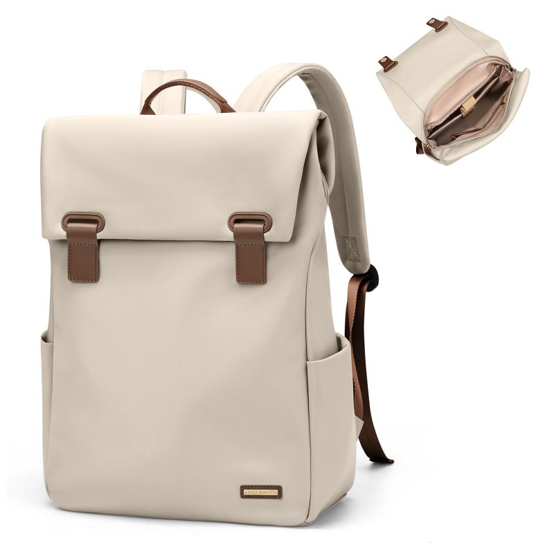 GOLF QUALITY Women Laptop Backpack Computer Backpacks Carry On Waterproof backpack Fits 14Inch Notebook Travel Commute College (Apricot) - Image 1