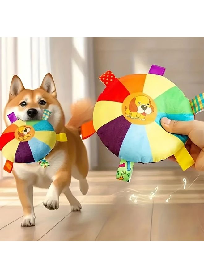 دمية كلب محشوة تفاعلية مع صافرة، لعبة مضغ متينة للمضغين العدوانيين، نمط عشوائي - Image 1