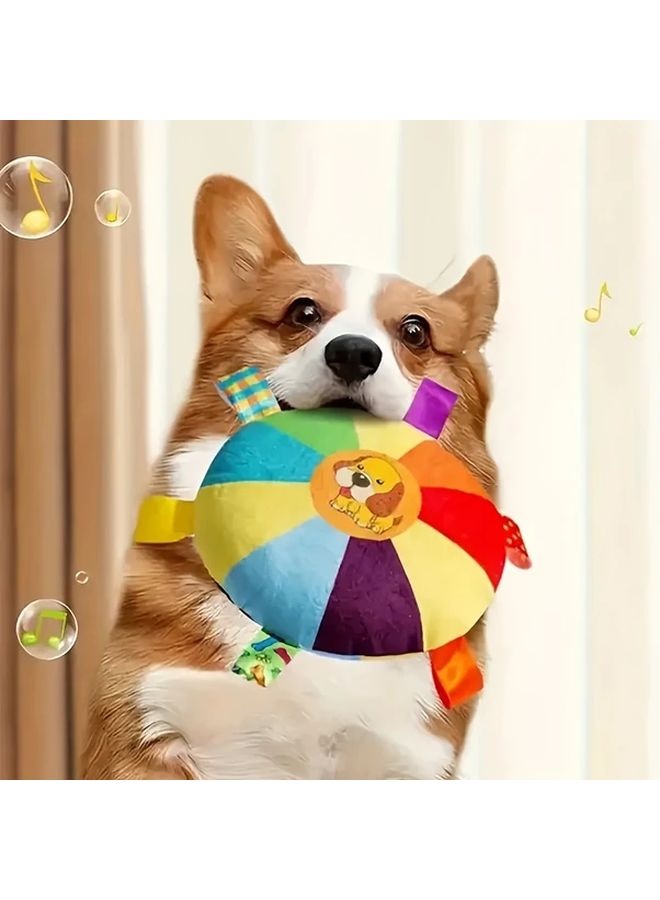 دمية كلب محشوة تفاعلية مع صافرة، لعبة مضغ متينة للمضغين العدوانيين، نمط عشوائي - Image 4