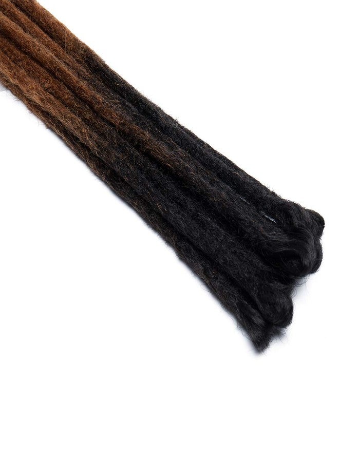 SEGO Ombre Dreadlock Extensions for Women/Men Bicolor Synthetic Handmade Dread Extension Long Single Ended Hippie Style Reggae Hair #Natural Black mix Medium Brown 20 Count 24 Inch - Image 4