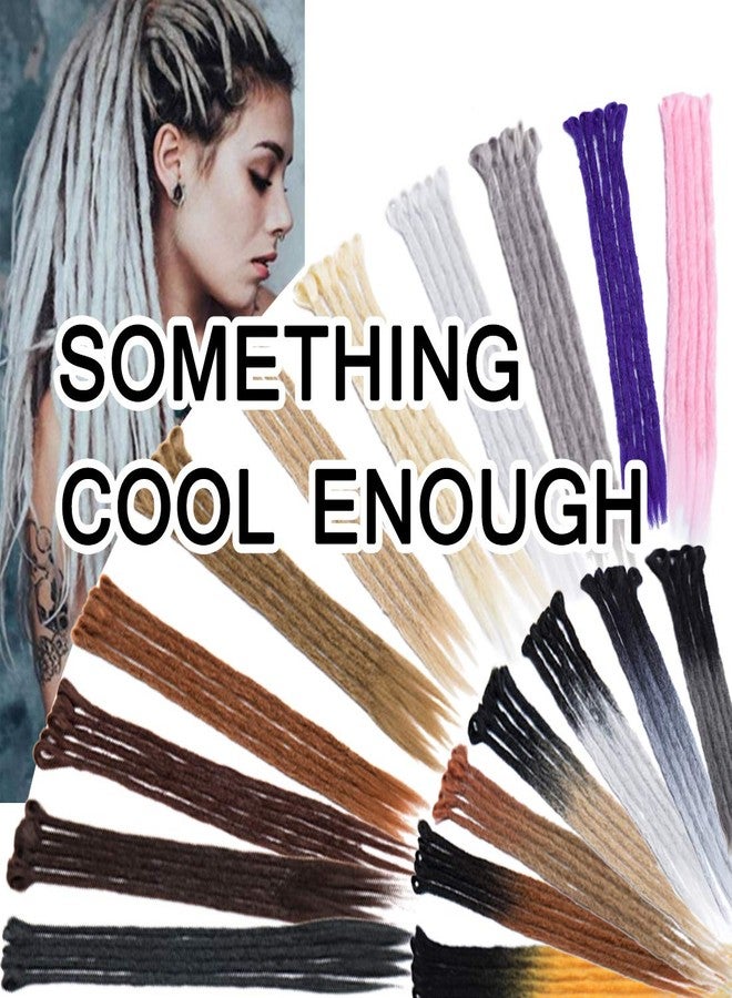 SEGO Ombre Dreadlock Extensions for Women/Men Bicolor Synthetic Handmade Dread Extension Long Single Ended Hippie Style Reggae Hair #Natural Black mix Medium Brown 20 Count 24 Inch - Image 1