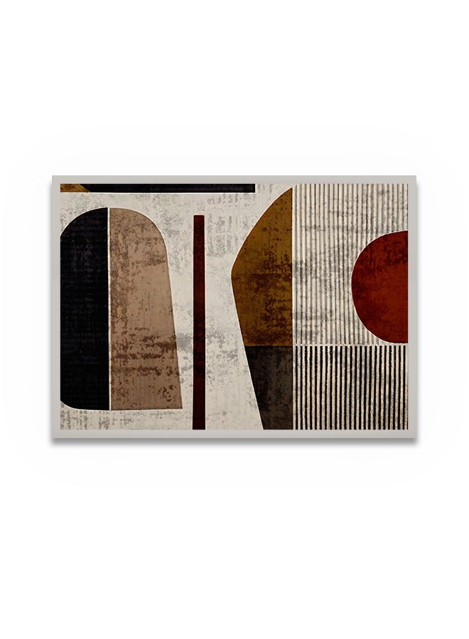 ماركتنا لوحة جدارية قماشية فنية لتزيين الحائط بتصميم الفن البوهيمي مع برواز فضي مجوف مقاس 120x80سم قطعة واحدة - Image 2