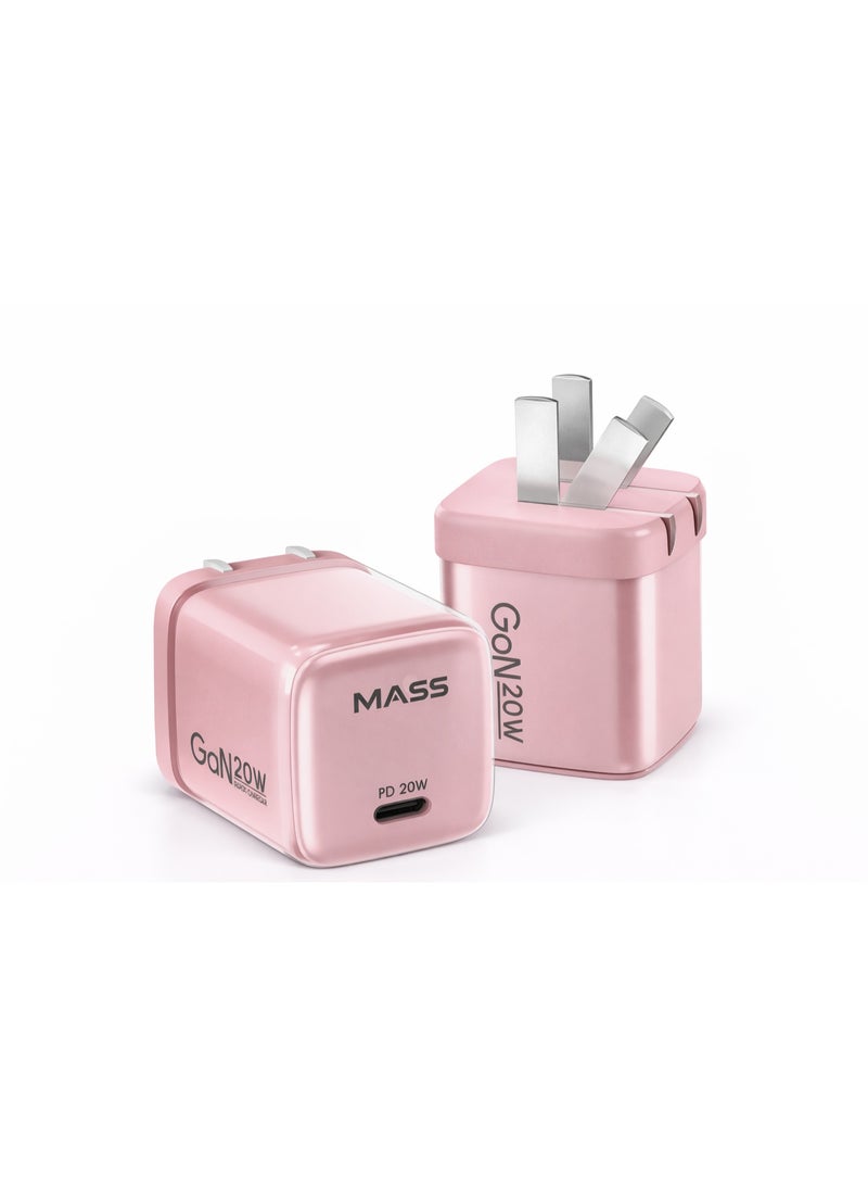 ماس شاحن USB-C سريع بقدرة 20 واط مع قابس قابل للطي، موديل: MA-HC11، شاحن PowerPort III مكعب بقوة 20 واط لأجهزة iPhone 14/14 Plus/14 Pro/14 Pro Max/13، وGalaxy، وPixel 4/3، وiPad/iPad Mini، لون وردي - ضمان محلي لمدة عام - Image 5