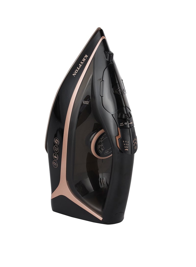 KRYPTON Ceramic Steam Iron | Cord and Cordless Use, Dry Steam Ironing Box with Ceramic Soleplate | Compact and Handy Design with Multiple Functions |300 ml Water Tank | Suitable for All Kinds of Fabric, 2200 W Power | 2 Years Warranty 300 ml 2200 W KNSI6557 Black - Image 2