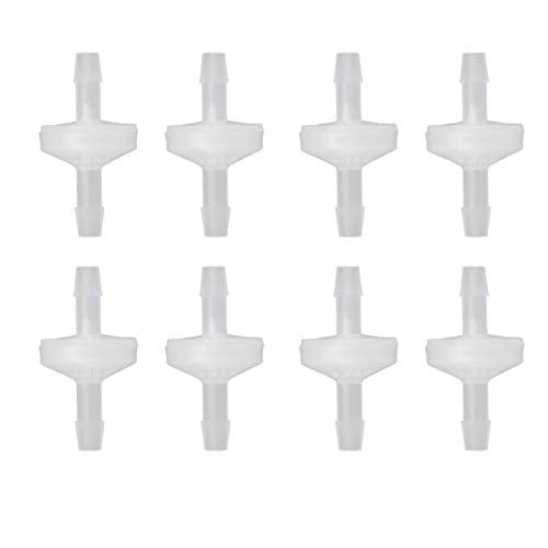 YXCCSE 8 Pcs 1/4" Check Valve, 6mm PVDF One Way Valve Wear-resistant Inline Check Valve for Fuel Gas Water Air - Image 1